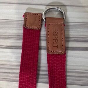 ESPRIT Vintage Pink Canvas Web‎ Belt D Ring Buckle, 34 inches